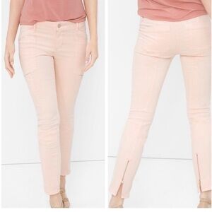 WHBM BLUSH SKIMMER ANKLE ZIP JEANS